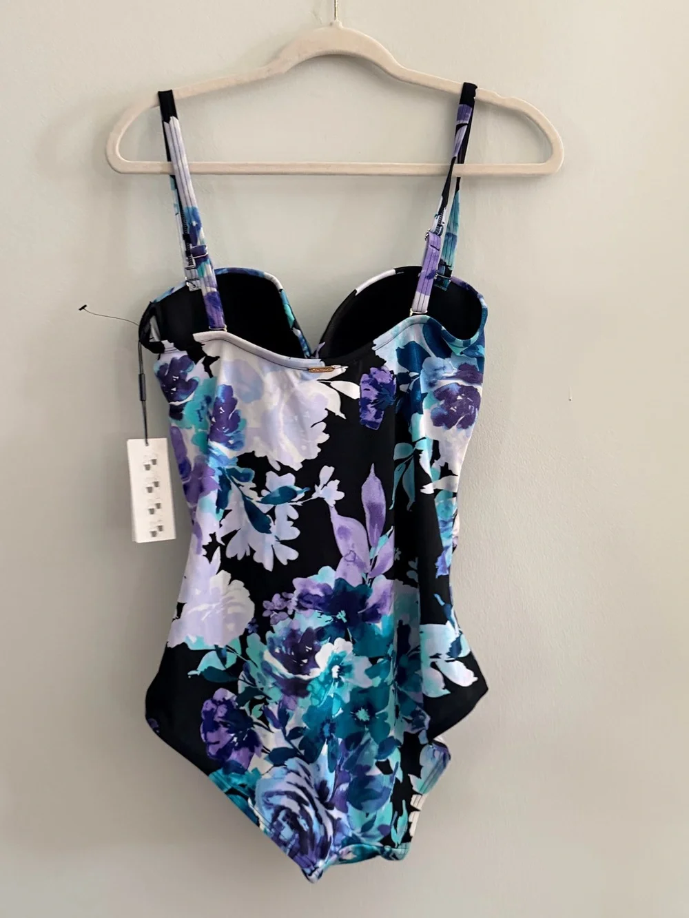 Calvin Klein Floral Print Convertible Straps One Piece Bathing Suit 12